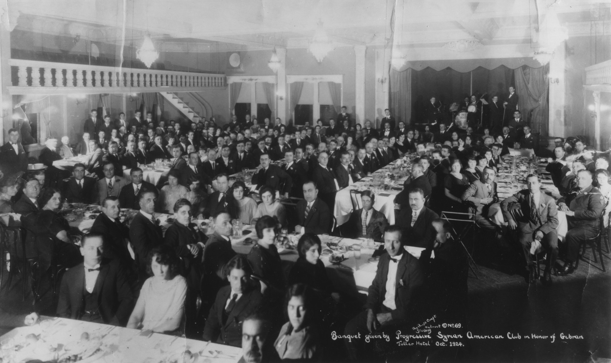 Banquet given by Progressive Syrian American Club in honor of Kahlil Gibran October 1924 Smithsonian Institution