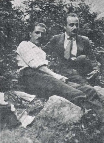 Gibran with Naimy at Cahoonzie, NY, 1921