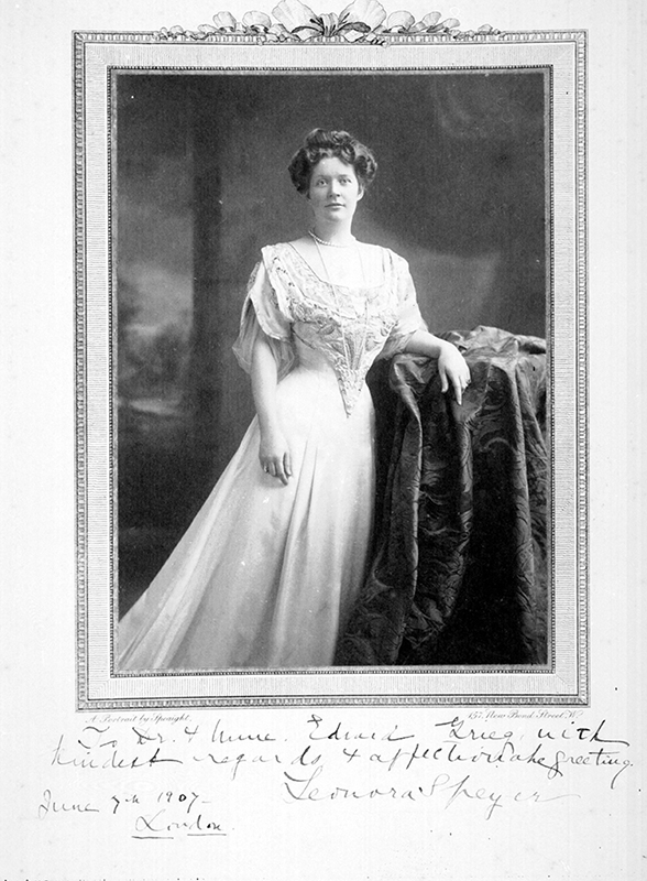 Leonora Speyer’s portrait with inscription and autograph