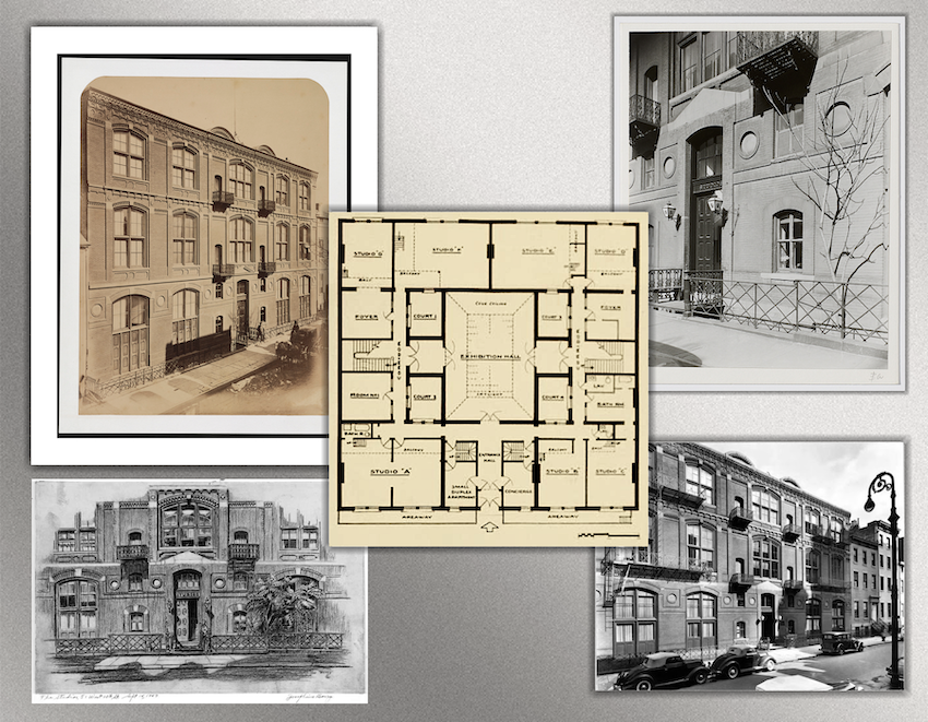 'Studios'  Facade 1847-1948 and Floor Plan. 
