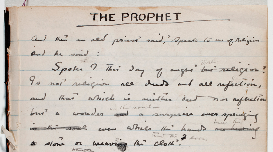 Original Mnauscript of The Prophet
