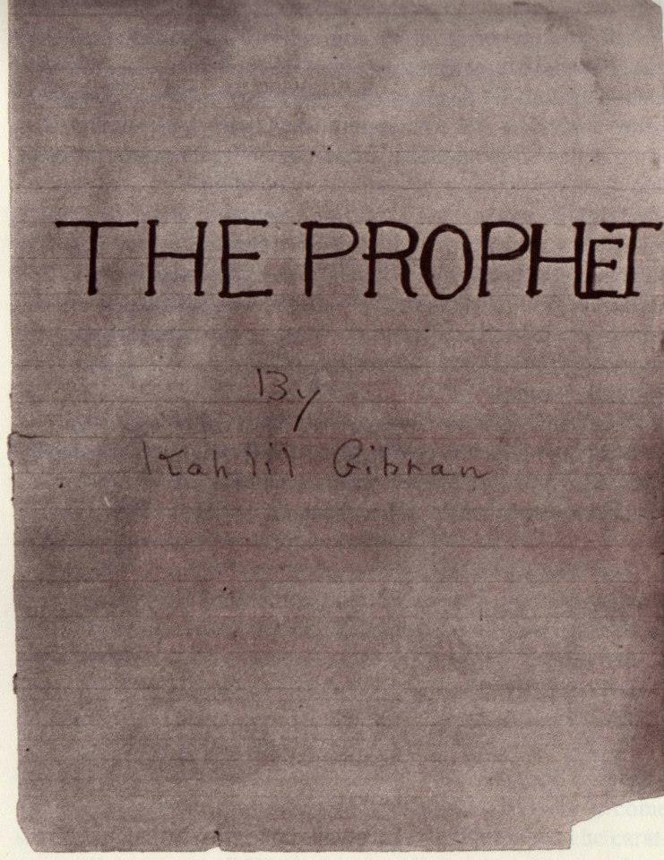 Hand Written Cover of The Prophet (Soumaya Museum)