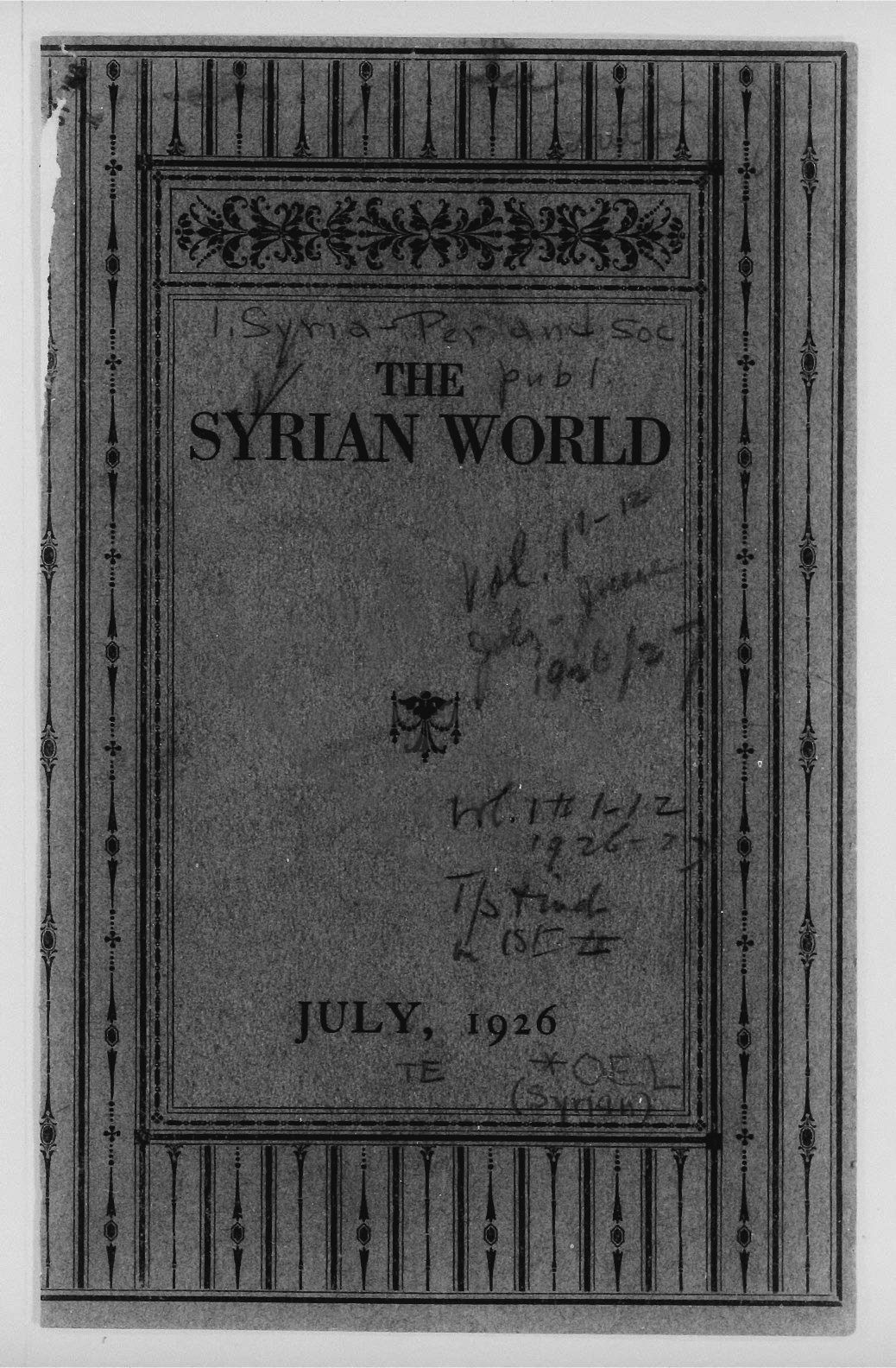 To Young Americans of Syrian Origin [Essay], Mohammed, Prophet of Islam [Drawing], The Syrian World (July 1926)