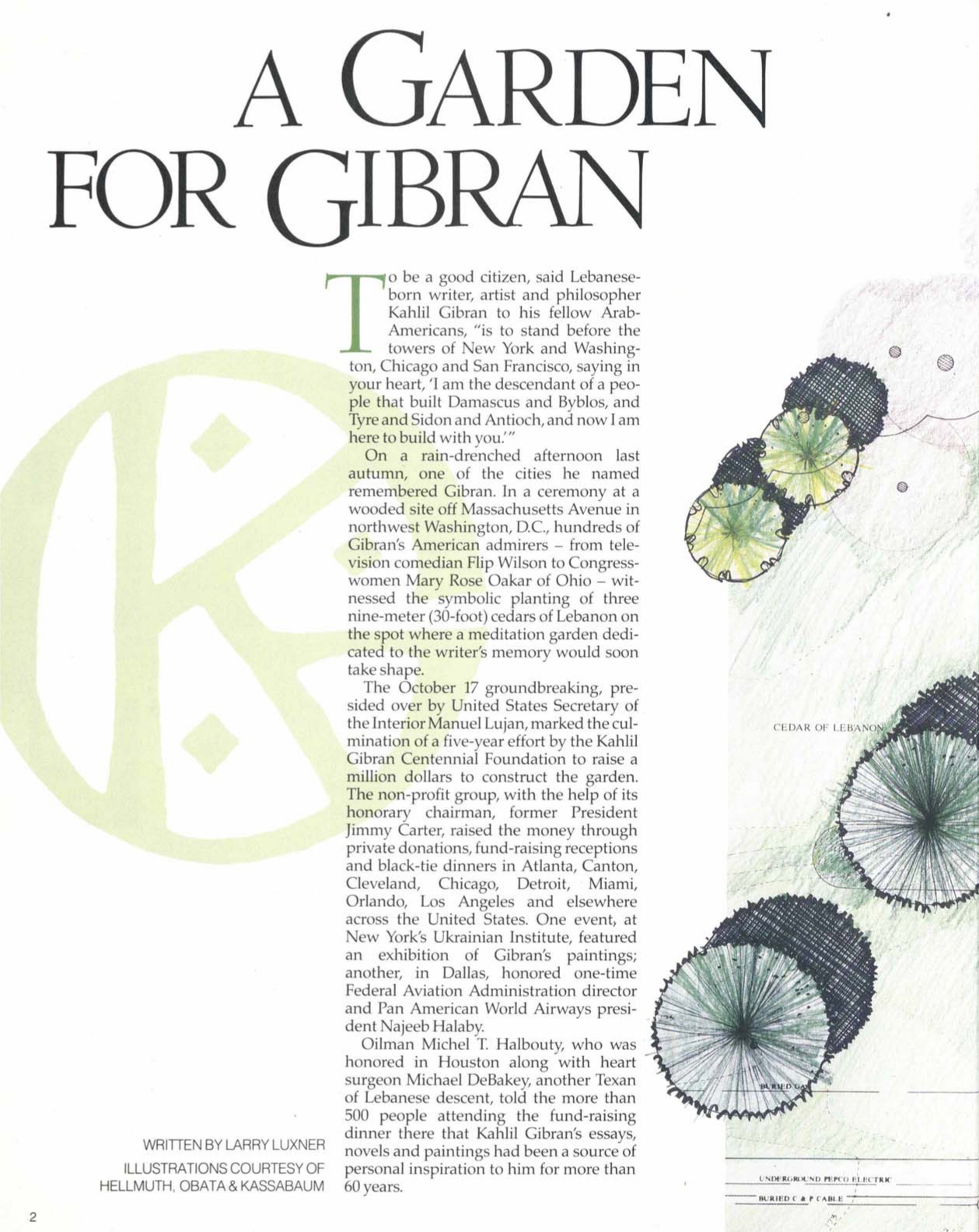 Larry Luxner, A Garden for Gibran, Aramco World Magazine, March-April 1990, pp. 2-5.