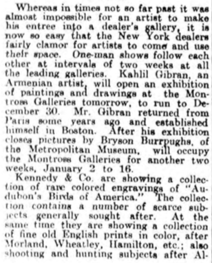 Art World Calm During Holidays, ”The Philadelphia Inquirer”, 13 Dec. 1914.