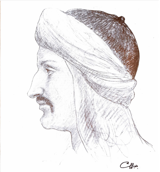al-Hakiman [Short Story], Bayna al-Fasl wa-al-Fasl [Short Story], Ibn al-Muqaffa` [Drawing], al-Funun 3, no. 4 (November 1917)