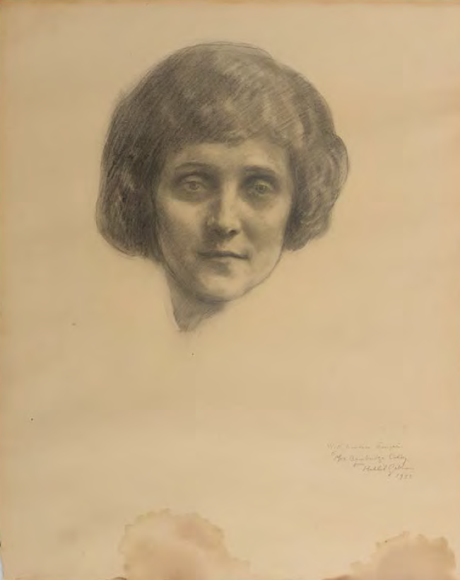 Portrait of Mrs. Bainbridge Colby by Kahlil Gibran (1922), in "Teachers Activity Guide: What is a Portrait?", Doha: Arab Museum Of Modern Art, 2014-2015.