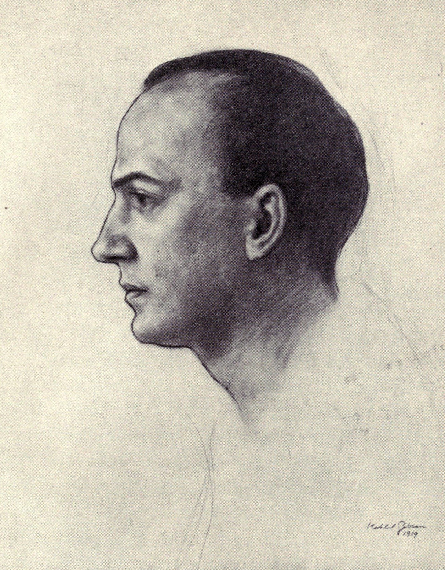 Witter Bynner, The New World, New York: Knopf, 1922 [Frontispiece portrait of the Author by Kahlil Gibran, 1919].