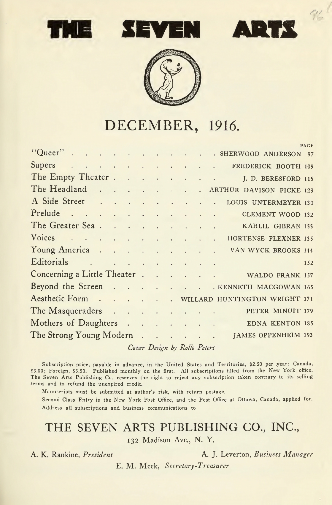 The Greater Sea (From the Drama, "The Madman"), The Seven Arts, December, 1916