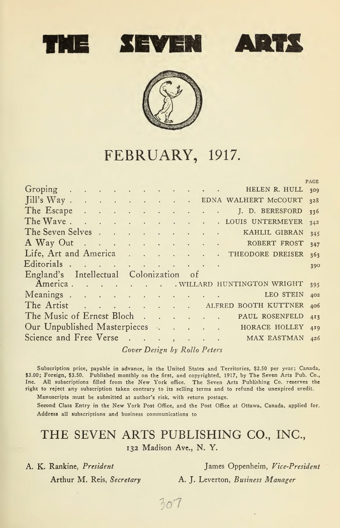 The Seven Selves (From "The Madman" — a Drama), The Seven Arts, February, 1917