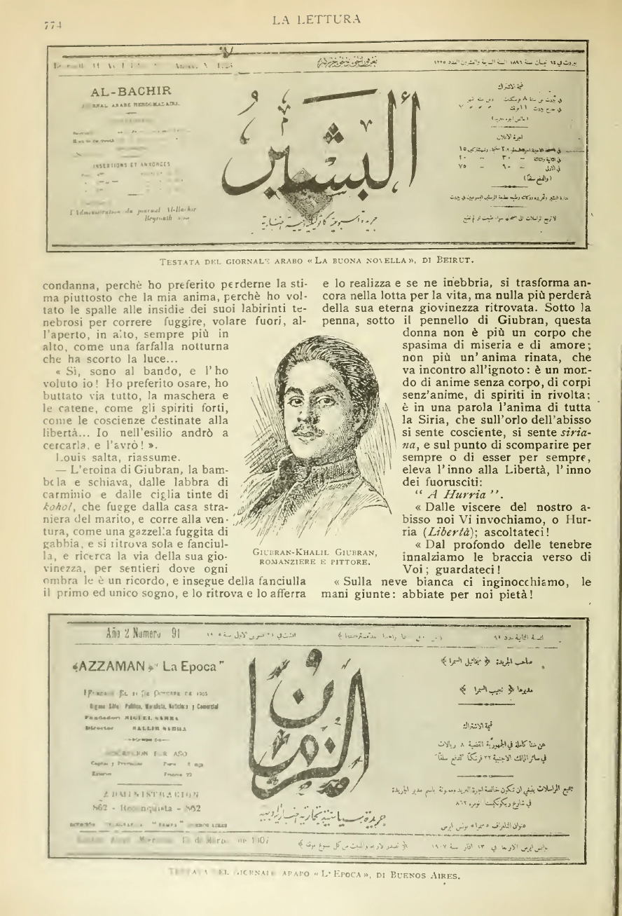 Eugenio Griffini, Siria Siriana [Syrian Syria], La Lettura (Corriere della Sera), XVIII, 11, November 1, 1918