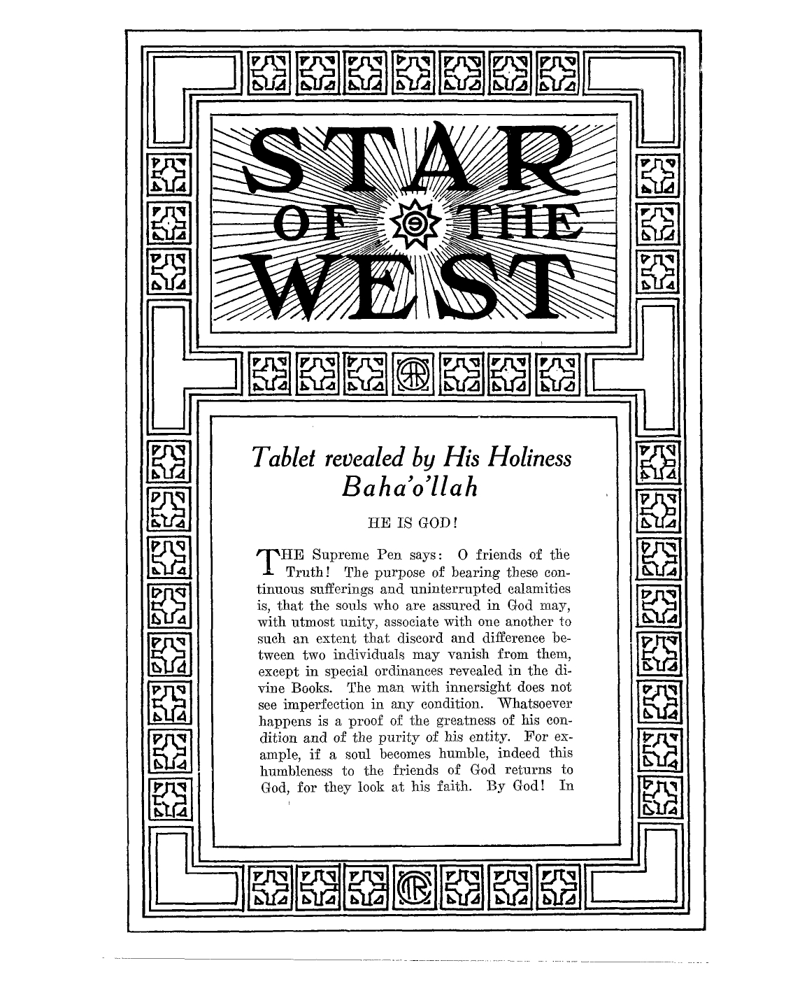 Star of the West, Vol. 10, No. 4, May 17, 1919, p. 60; Vol. 10, June 24, 1919, p. 110.